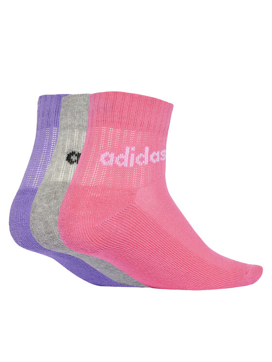 adidas adidas Set 3 parov otroških nizkih nogavic Kids Lin Ank 5P JF8541 Pisana