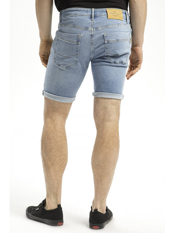Cross Jeans Cross Jeans Szorty jeansowe A 550-016 Niebieski Slim Fit