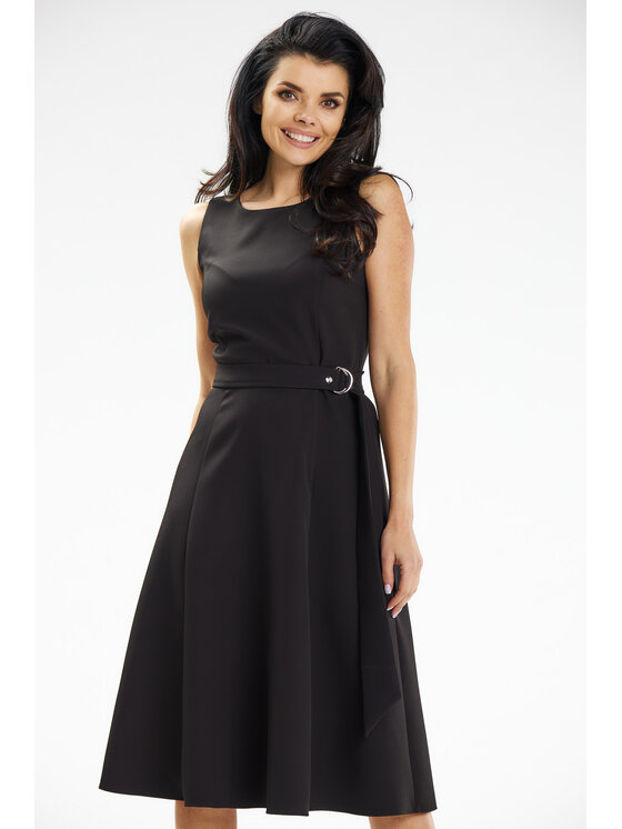 Awama Awama Sukienka A633 Czarny Basic Fit