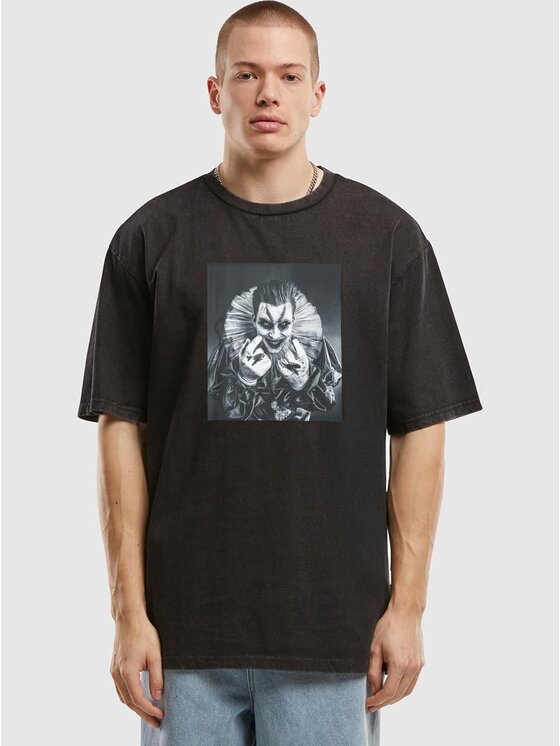MyStars MyStars T-Shirt Szeroka luźna Klaun 122717 Czarny Oversize