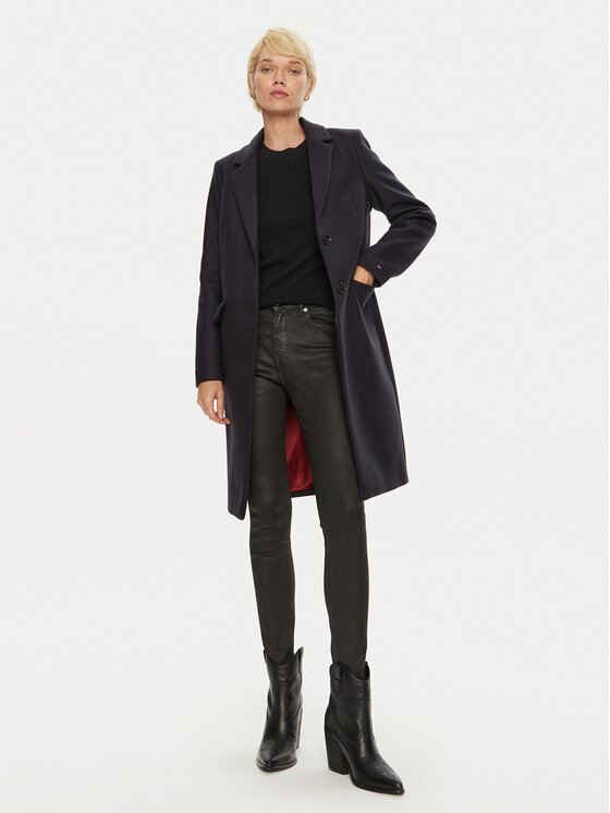 Tommy Hilfiger Tommy Hilfiger Palton de lână WW0WW42738 Bleumarin Regular Fit
