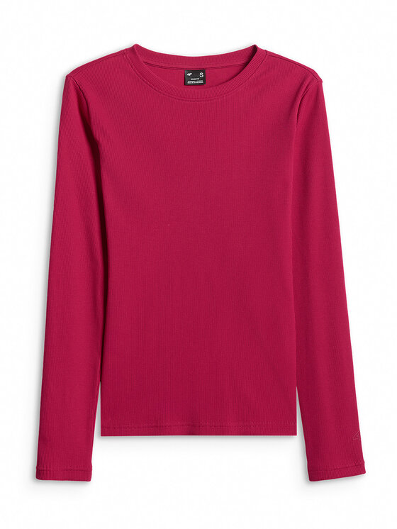 4F 4F Bluzka BASIC+ Różowy ciemny Slim Fit