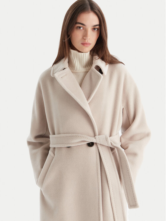 Marella Marella Vlněný kabát English 2523016142 Šedá Regular Fit