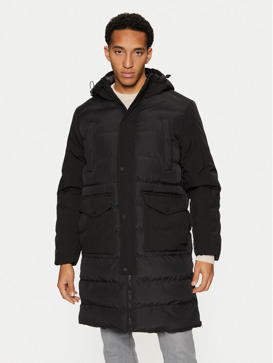 Brave Soul Brave Soul Télikabát MJK-ELITEBLACK Fekete Regular Fit
