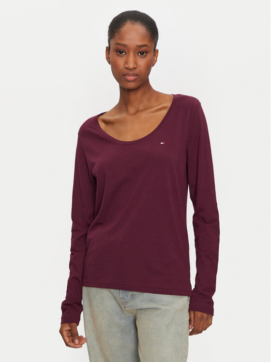 Tommy Hilfiger Tommy Hilfiger Bluse UW0UW05228 Dunkelrot Regular Fit