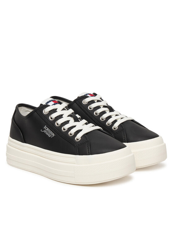 Tommy Jeans Tommy Jeans Sneakersy Tjw Flatform Sneaker Ltr EN0EN02964 Czarny