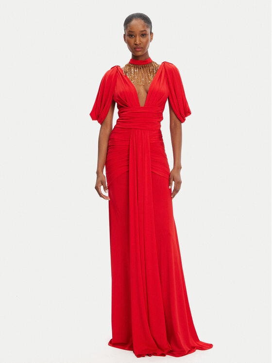 Babylon Babylon Rochie de seară S00876 Roșu Slim Fit