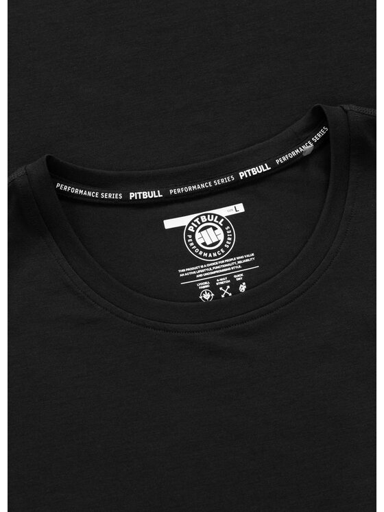 PITBULL PITBULL Koszulka techniczna Casual Sport SMALL LOGO Czarny Regular Fit