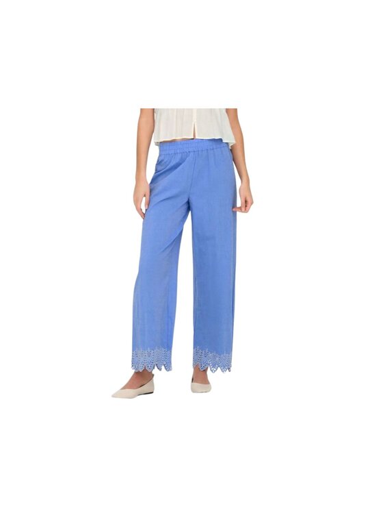 ONLY ONLY Pantaloni da donna Pantaloni donna onlpaula tulum emb pull Blu Regular Fit