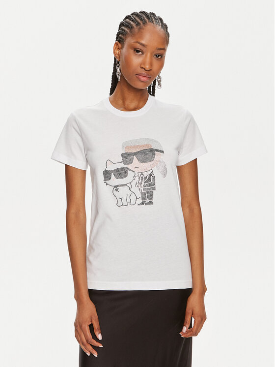 KARL LAGERFELD KARL LAGERFELD T-Shirt Ikonik 2.0 230W1772 Weiß Regular Fit