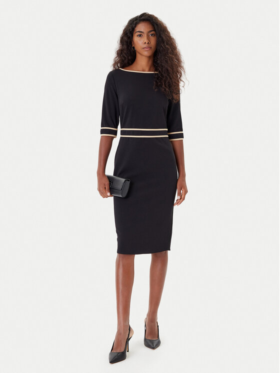 Rinascimento Rinascimento Kokteilinė suknelė CFC0125391003 Juoda Slim Fit