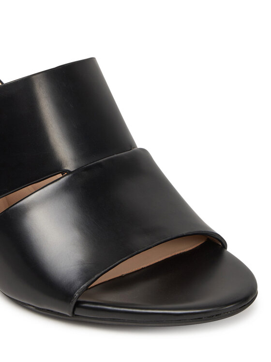 Calvin Klein Calvin Klein Klapki Heel Mule 70 - Lth 2 Straps HW0HW02460 Czarny