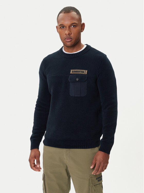 Aeronautica Militare Aeronautica Militare Džemper 252MA1573UL00539 Tamnoplava Regular Fit