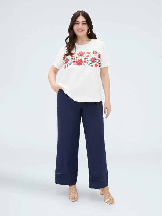 Fiorella Rubino Fiorella Rubino Spodnie materiałowe P042T005287N034 Niebieski Regular Fit