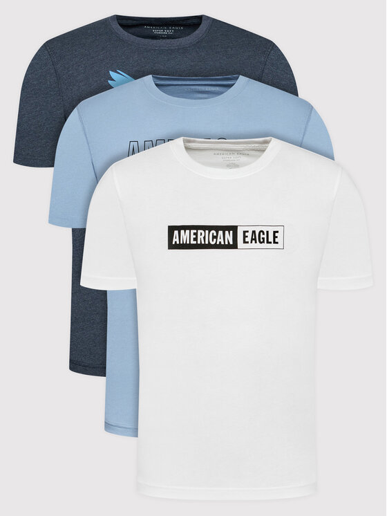 American Eagle 3 marškinėlių komplektas 016-0181-5368 Spalvota Standard Fit