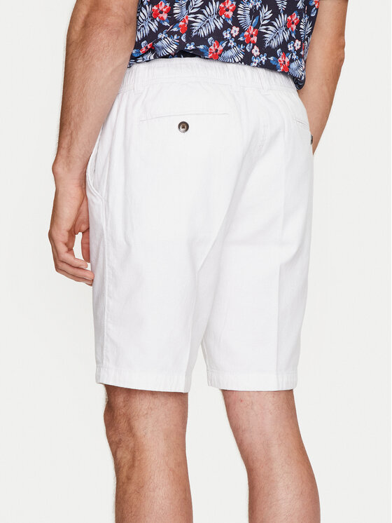 Bugatti Bugatti Pantaloncini di tessuto 4029 56419A Bianco Regular Fit