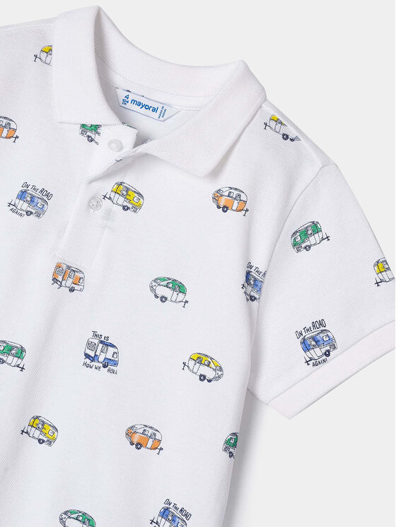Mayoral Mayoral Polo 3107 Biały Regular Fit