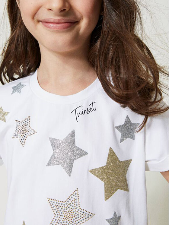 TWINSET TWINSET T-Shirt 231GJ2065 Biały Regular Fit