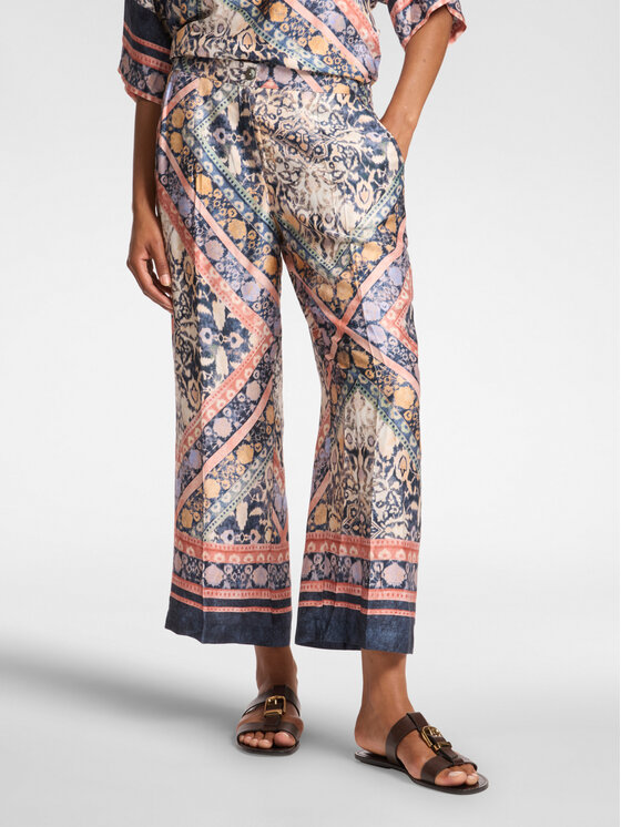 Elena Mirò Elena Mirò Pantaloni di tessuto P009P000457N001 Blu Cropp Fit