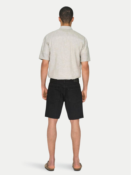 Only & Sons Only & Sons Τζιν σορτσάκια Edge 22028012 Μαύρο Regular Fit