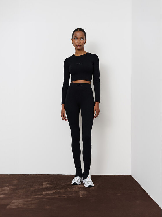 La Mania La Mania Spodnie dresowe PAIGE Czarny Classic Fit