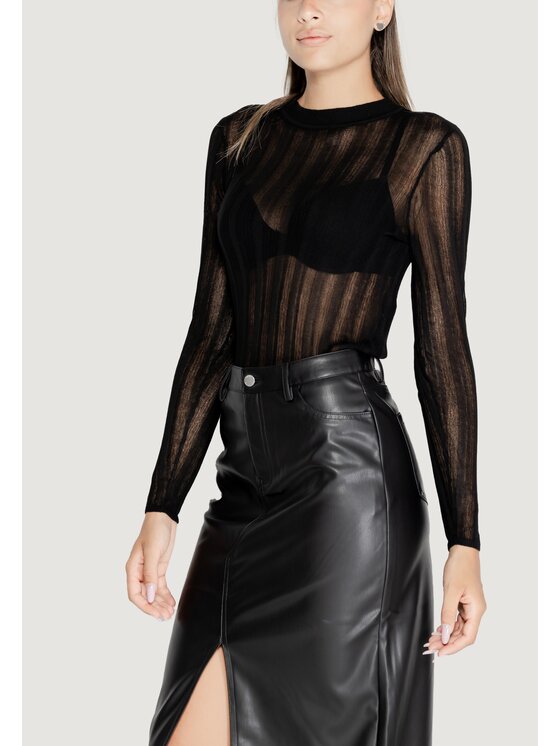 Vila Vila Maglione VILMENTA L/S KNIT TOP/R Nero To Fit