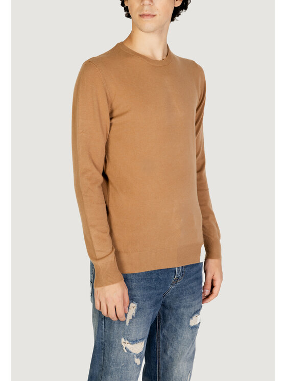Gianni Lupo Gianni Lupo Sweter GL33398-F24 Brązowy Regular Fit