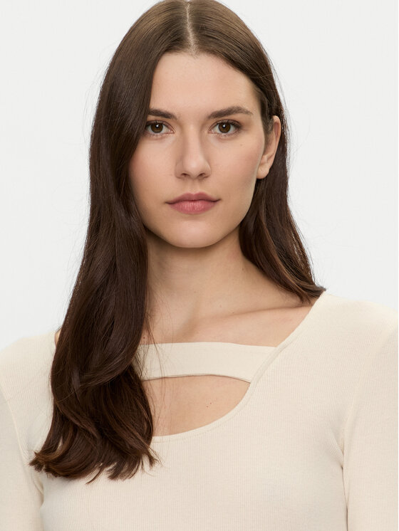 Brave Soul Brave Soul Halenka LLT-248NALA Écru Slim Fit