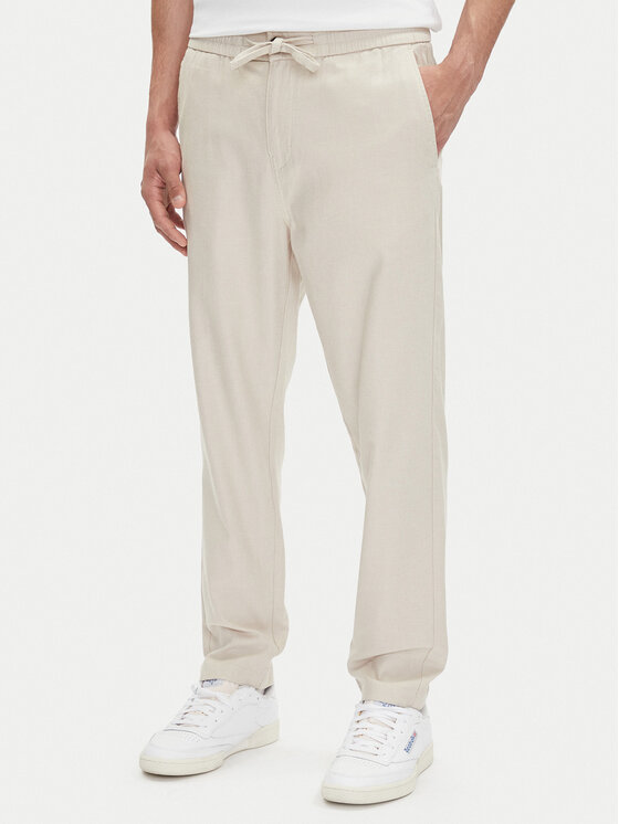 Mustang Bavlnené nohavice Milano 1016330 Biela Tapered Fit
