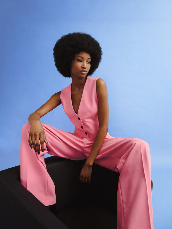 HUGO Hugo Pantaloni di tessuto Helepher 50508637 Rosa Relaxed Fit