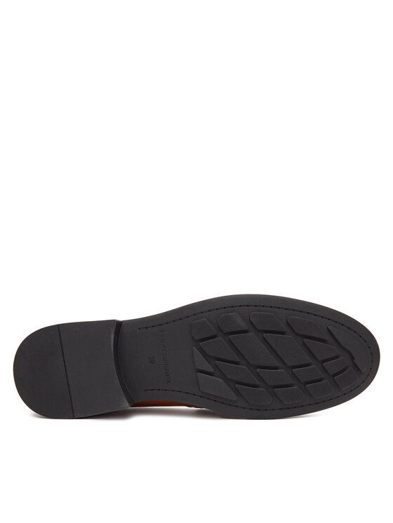 Tommy Hilfiger Tommy Hilfiger Loaferice Th Logo Leather Loafer FW0FW08705 Smeđa