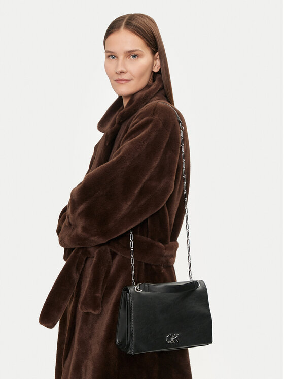 Calvin Klein Calvin Klein Torebka Ck Medium Conv Chain Bag K60K612810 Czarny