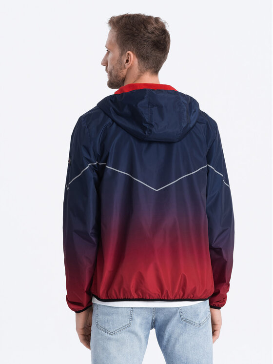 Ombre Ombre Kurtka przejściowa OM-JANP-0105 Granatowy Regular Fit