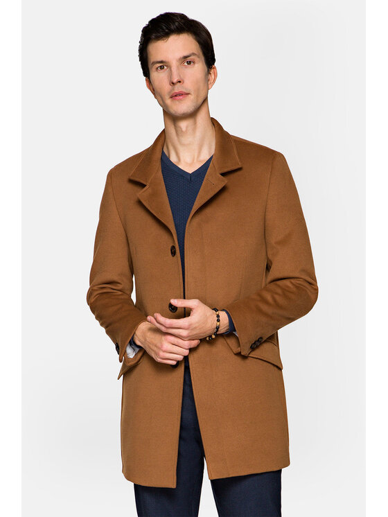 Lancerto Lancerto Płaszcz przejściowy Maryport Brązowy Regular Fit