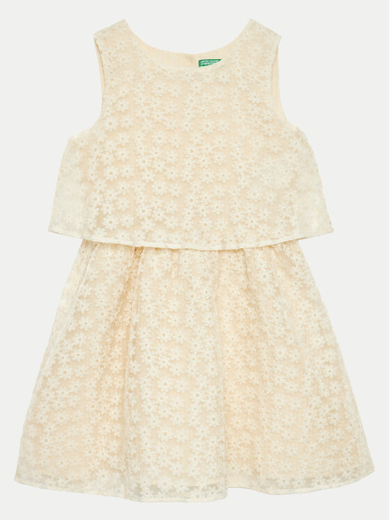United Colors Of Benetton Rochie de vară 4W8NCV02I Écru Regular Fit