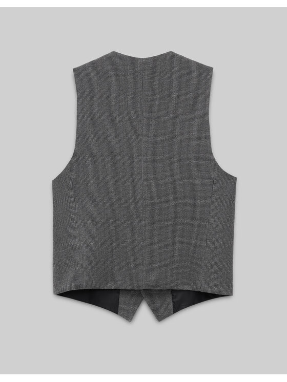 Borgio Borgio Kamizelka garniturowa porcari_sz Szary Slim Fit