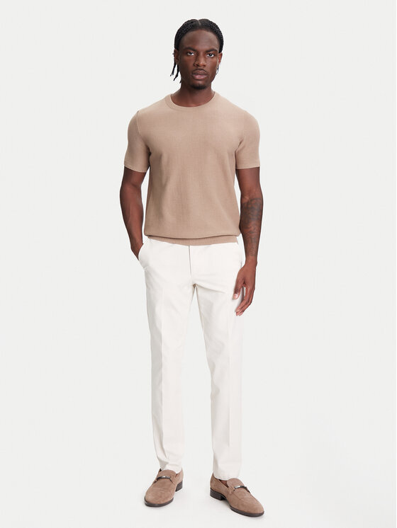 BOSS BOSS Chino nohavice P-Kaiton1 50543945 Écru Slim Fit