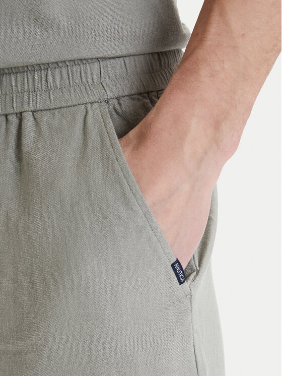 Nautica Nautica Hlače iz tkanine W126-NAMTR-1022-34X Zelena Relaxed Fit
