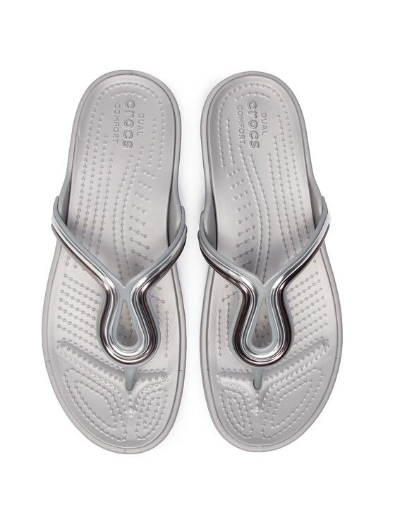 Crocs sanrah metal block flat online flip