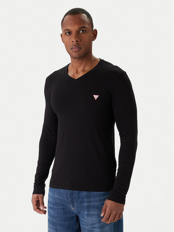 Guess Guess Longsleeve M2YI08 J1314 Negru Slim Fit