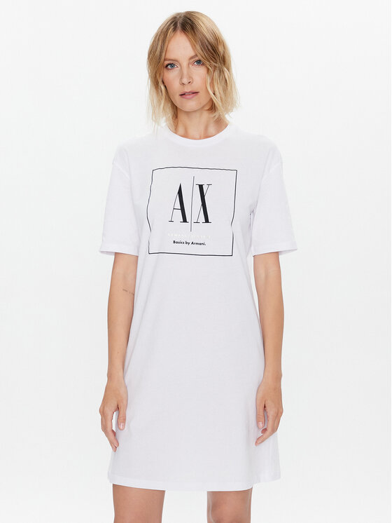 Armani Exchange Armani Exchange Sukienka codzienna 3RYA78 YJ3RZ 1000 Biały Regular Fit
