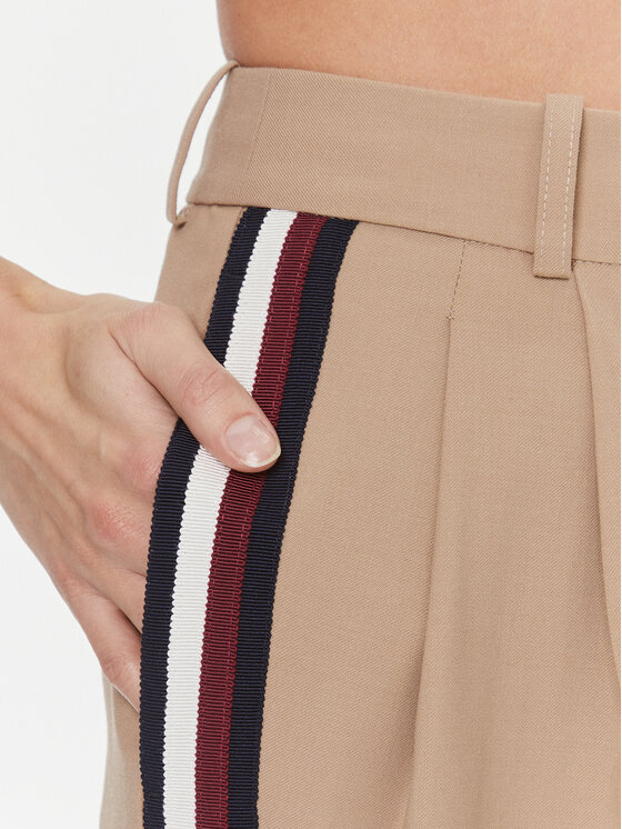 Tommy Hilfiger Tommy Hilfiger Pantaloni di tessuto WW0WW39075 Beige Wide Leg