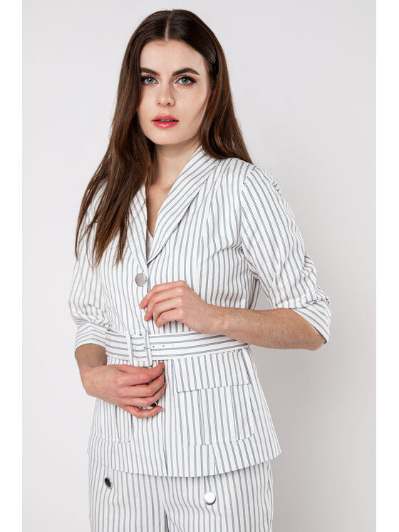 QUIOSQUE QUIOSQUE Marynarka MONTE CARLO JACKET 0423016 Biały Regular Fit