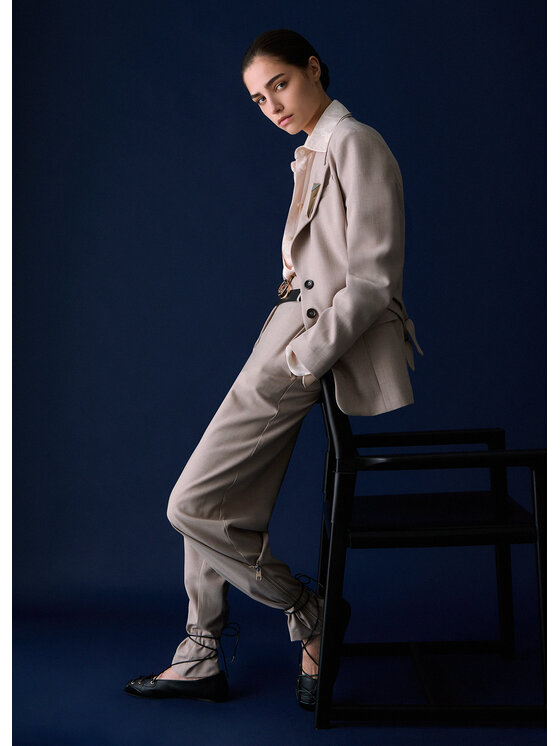 Liu Jo Liu Jo Pantalone da abito CF6025T793AL9594 Beige Regular Fit