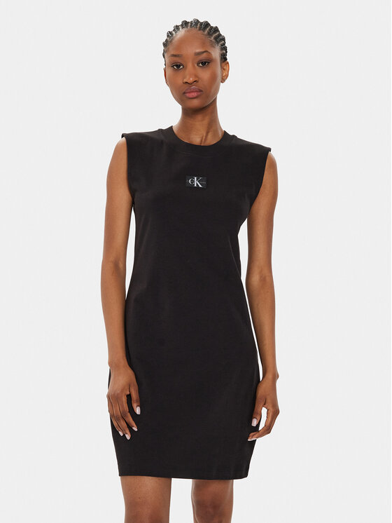 Calvin Klein Jeans Rochie de zi J20J223526 Negru Regular Fit