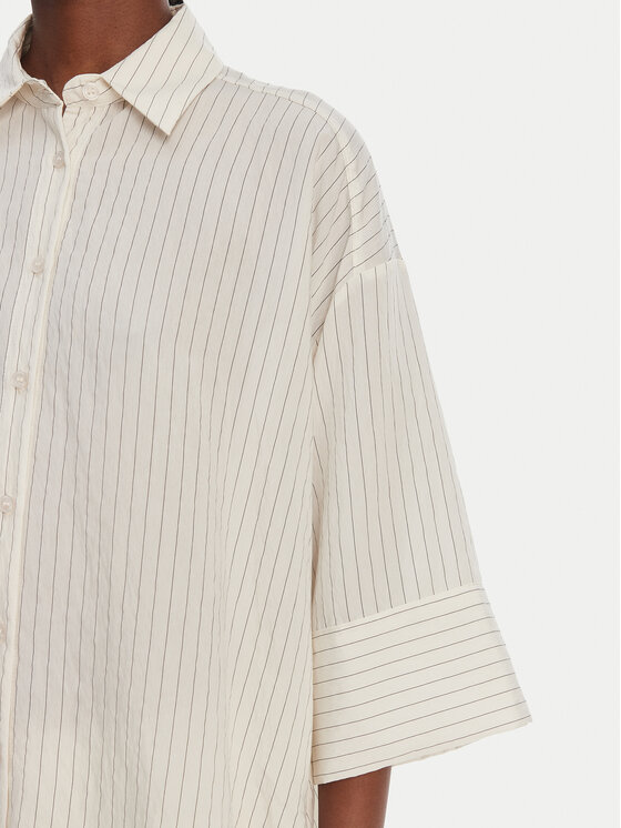 Eleh Eleh Košeľa SS260297 Biela Relaxed Fit