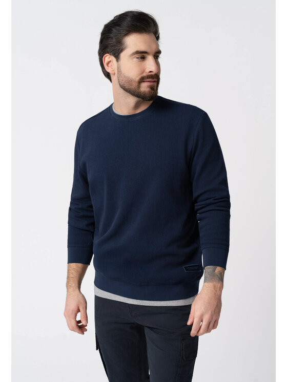 Volcano Volcano Bluza B-TONE Granatowy Regular Fit