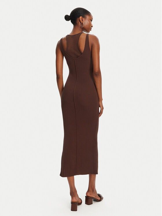 Patrizia Pepe Patrizia Pepe Trikotāžas kleita 2A2873/K258-B825 Brūns Regular Fit