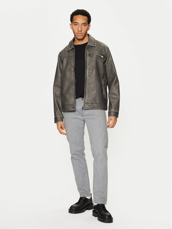 Brave Soul Brave Soul Яке от имитация на кожа MJK-DIVISIONPU Сив Regular Fit