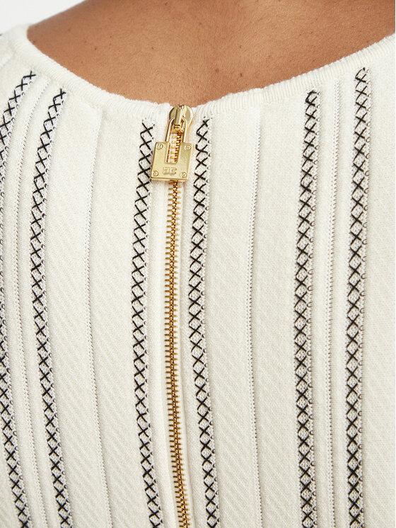Elisabetta Franchi Elisabetta Franchi Strickkleid AM-39Q-67E2-V590 Creme Fitted Fit